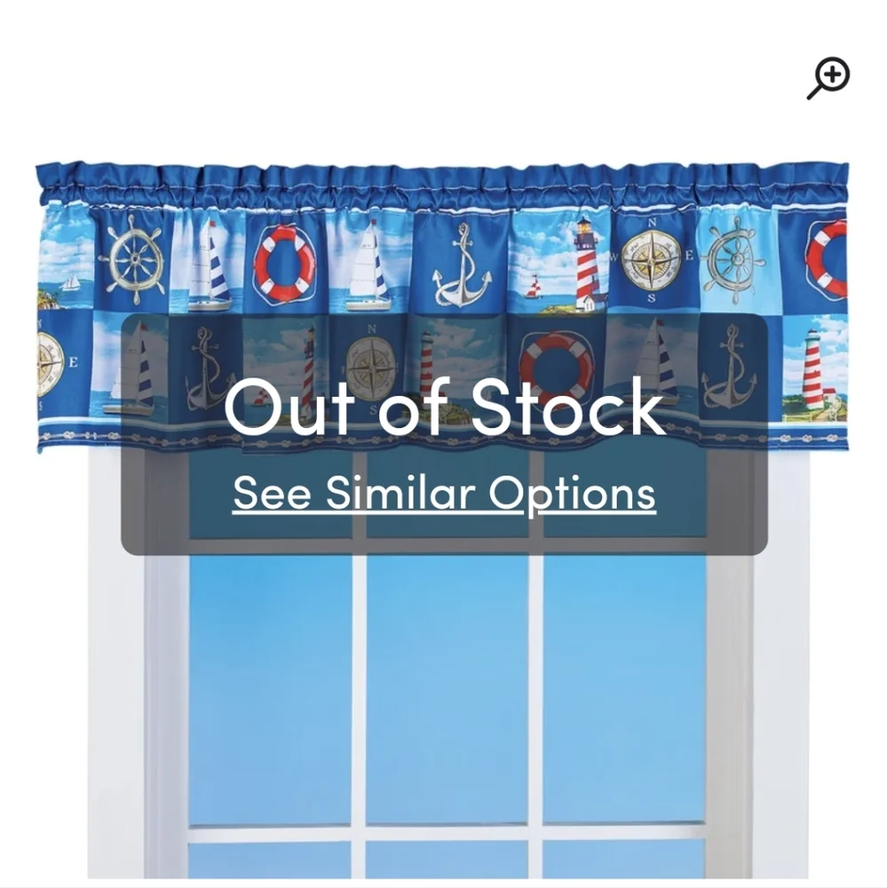 Longshore Tides Nantucket Nautical Window Valance SET Seafarer BNWT RETIRED $120